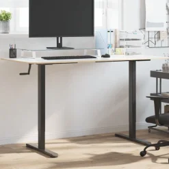 vidaXL Stativ för höjbart skrivbord svart (94-135)x60x(70-114) cm stål