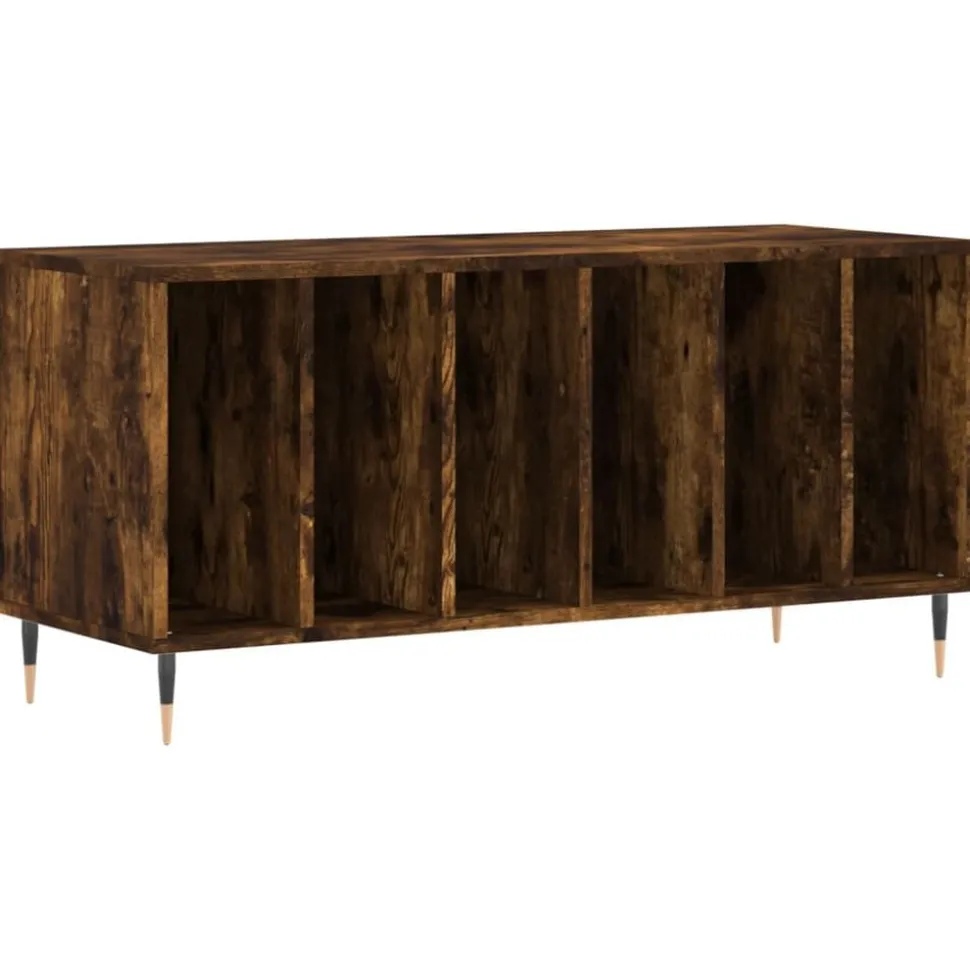 vidaXL Stereobänk rökfärgad ek 100x38x48 cm konstruerat trä
