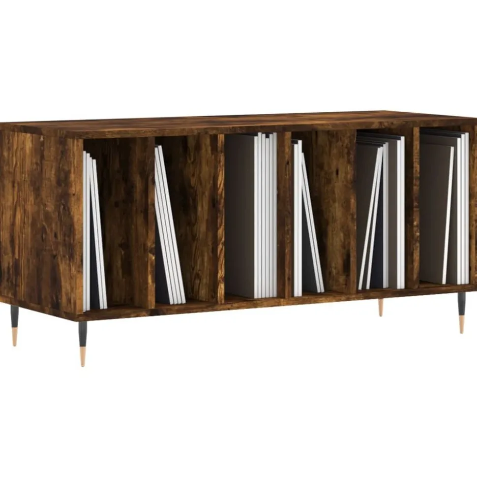 vidaXL Stereobänk rökfärgad ek 100x38x48 cm konstruerat trä