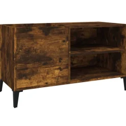 Online vidaXL Stereobänk 84,5x38x48 cm konstruerat trä Rökfärgad ek