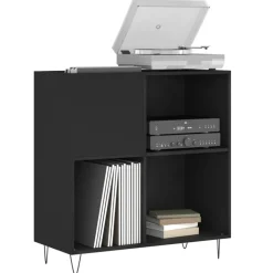 vidaXL Stereobänk svart 84x38x89 cm konstruerat trä