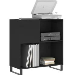 vidaXL Stereobänk svart 84x38x89 cm konstruerat trä