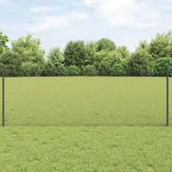 New vidaXL Stängsel med stolpe Grå