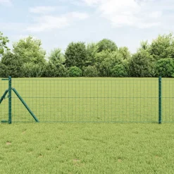 Best vidaXL Stängsel med stolpe 0,4 x 10 m Stål och PVC Grön