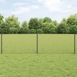 vidaXL Stängsel med stolpe Grå