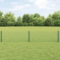 vidaXL Stängsel med stolpe Grön