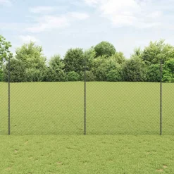 vidaXL Stängsel med stolpe Grå