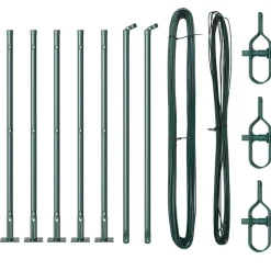 vidaXL Stängselstolpe 7 pcs Grön Stål
