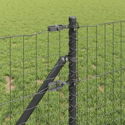 vidaXL Stängselstolpe 13 pcs Grå Stål