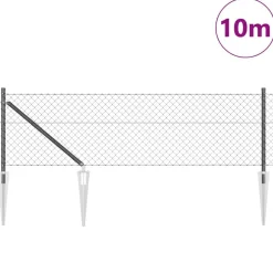 Outlet vidaXL Stängselstolpe 10 x 0,4 m (40 x 40 mm mask) Stål och PVC Grå
