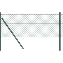Clearance vidaXL Stängselstolpe 10 x 0,4 m (40 x 40 mm mask) Stål och PVC Grön