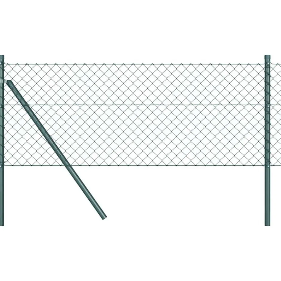 Clearance vidaXL Stängselstolpe 10 x 0,4 m (40 x 40 mm mask) Stål och PVC Grön
