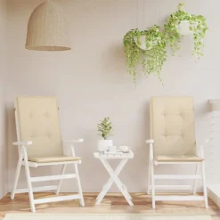 vidaXL Stolsdynor 2 st beige 120x50x3 cm tyg
