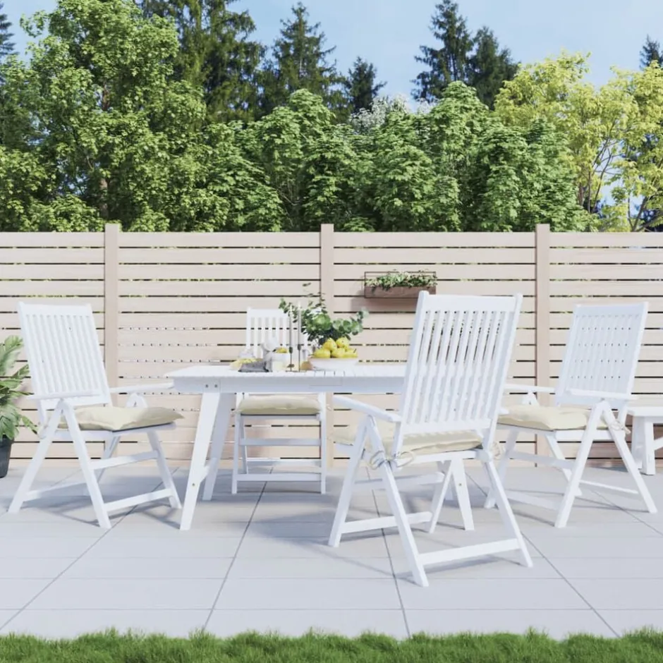 Hot vidaXL Stolsdynor 4 st gräddvit 40x40x7 cm oxfordtyg Kräm