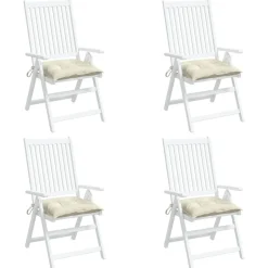 Hot vidaXL Stolsdynor 4 st gräddvit 40x40x7 cm oxfordtyg Kräm