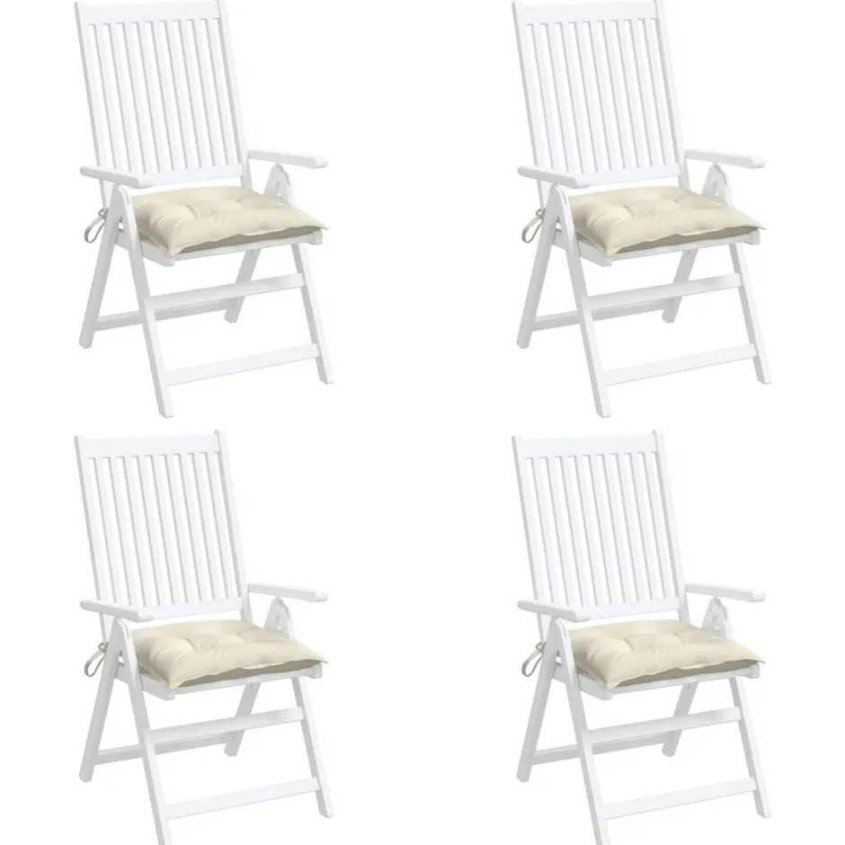 Hot vidaXL Stolsdynor 4 st gräddvit 40x40x7 cm oxfordtyg Kräm