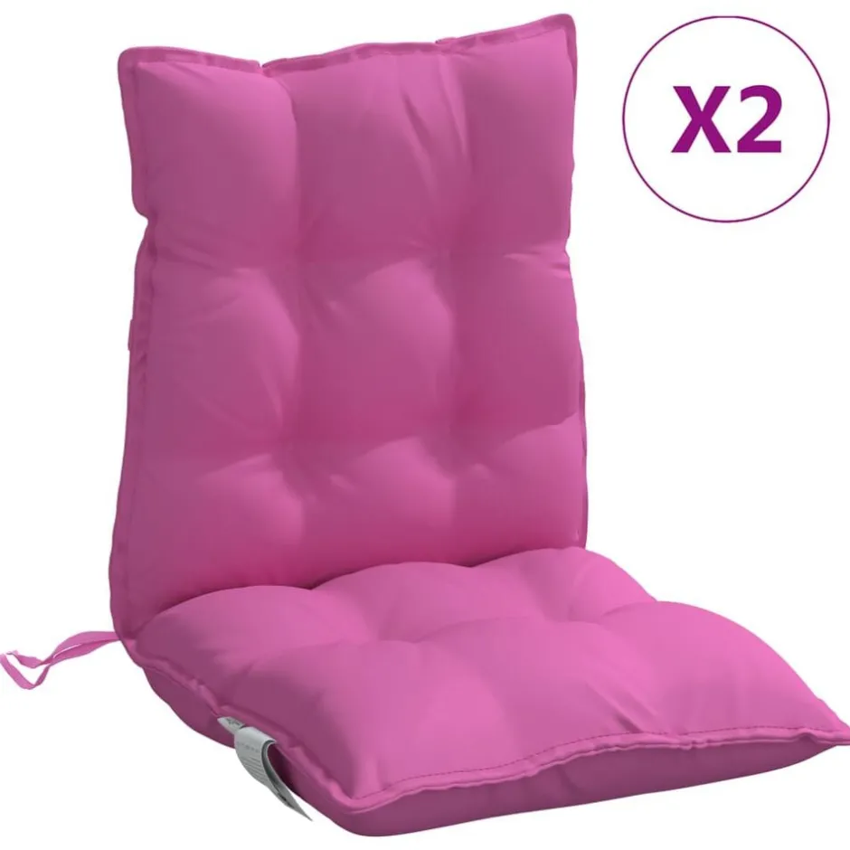 vidaXL Stolsdynor 2 st oxfordtyg Rosa