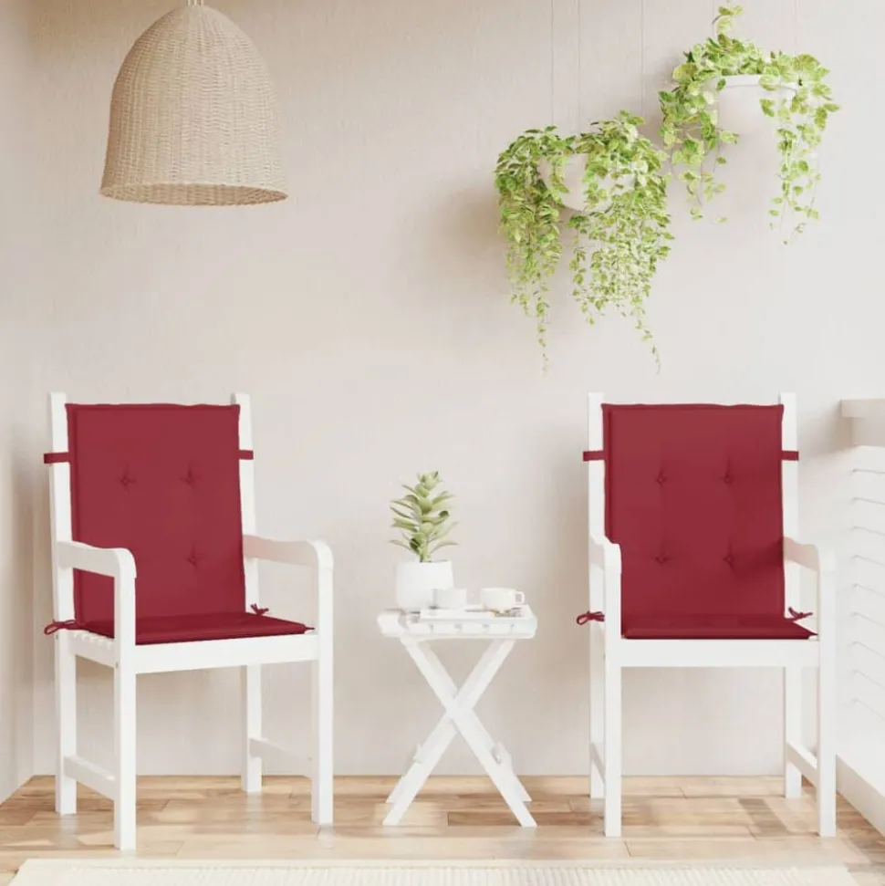 vidaXL Stolsdynor 2 st vinröd 100x50x3 cm oxfordtyg