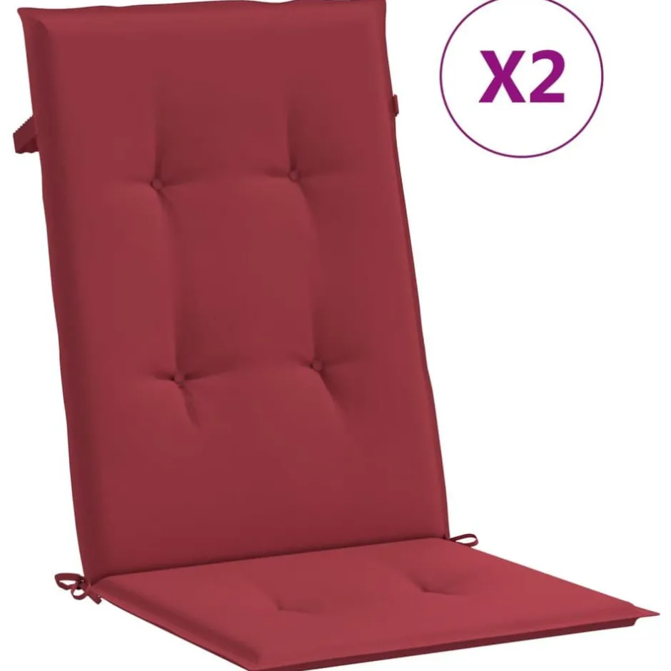 Clearance vidaXL Stolsdynor 2 st 120x50x3 cm tyg Vinröd