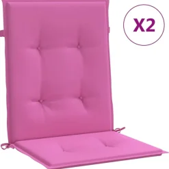 New vidaXL Stolsdynor för stolar med låg rygg 2 st tyg Rosa