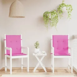 New vidaXL Stolsdynor för stolar med låg rygg 2 st tyg Rosa