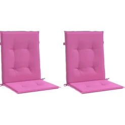 New vidaXL Stolsdynor för stolar med låg rygg 2 st tyg Rosa