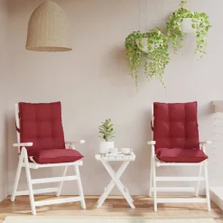 Best vidaXL Stolsdynor låg 2 st oxfordtyg Vinröd
