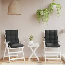 Discount vidaXL Stolsdynor låga 2 st oxfordtyg Svart