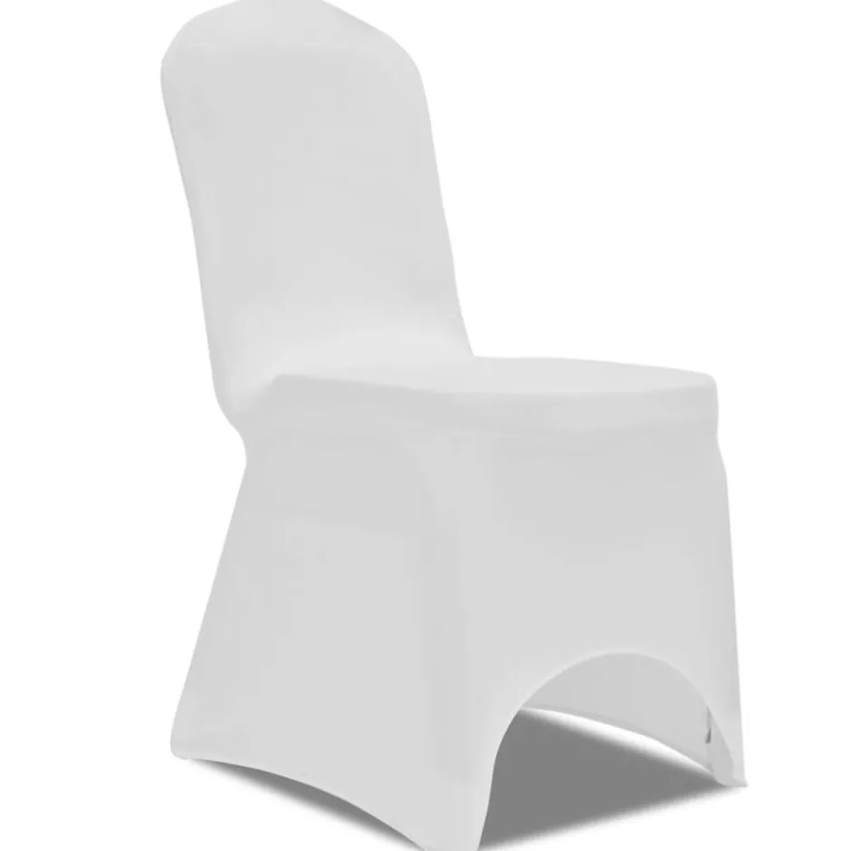 Discount vidaXL Stolsöverdrag stretch 50 st Vit
