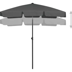 vidaXL Strandparasoll antracit 180x120 cm