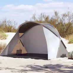 vidaXL Strandtält 2 personer grå pop-up vattentät