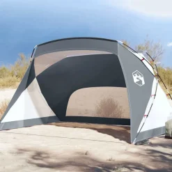 vidaXL Strandtält grå 274x178x170/148 cm 185T polyester