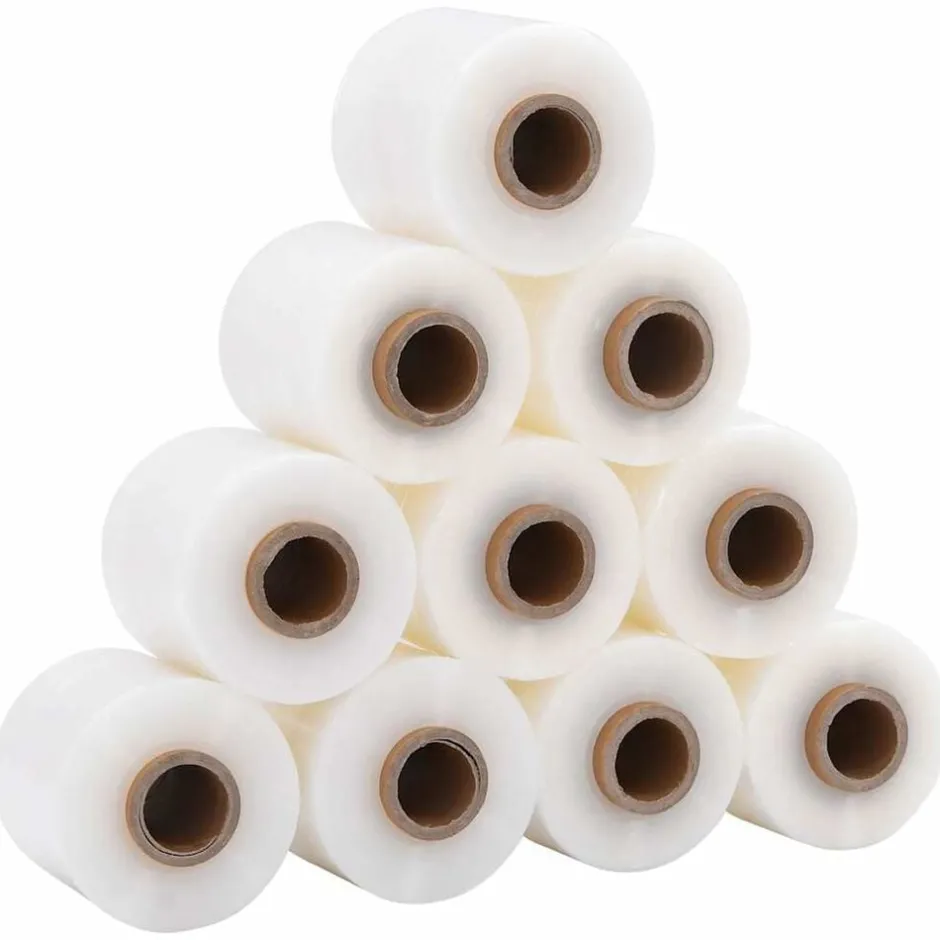 New vidaXL Sträckfilm med handtag 10 st 23 μm 10 cm x 150 m Transparent