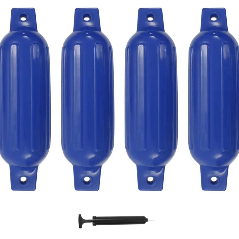 vidaXL Stötfångare för båt 4 st blå 41x11,5 cm PVC