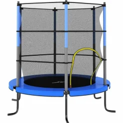 Discount vidaXL Studsmatta med säkerhetsnät rund 140x160 cm Blå
