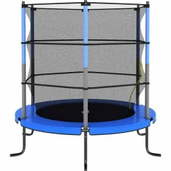Discount vidaXL Studsmatta med säkerhetsnät rund 140x160 cm Blå