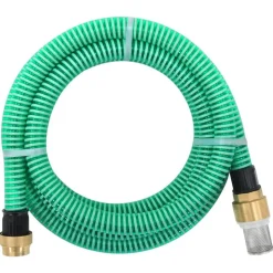 vidaXL Sugslang med kopplingar mässing grön 1,1" 3 m PVC