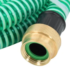 vidaXL Sugslang med kopplingar mässing grön 1,1" 3 m PVC