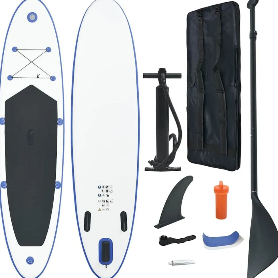 vidaXL SUP surfingbräda uppblåsbar blå och vit