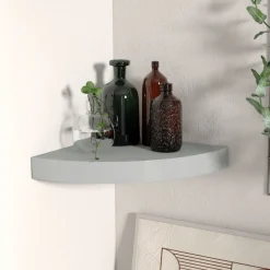 vidaXL Svävande hörnhylla grå 25x25x3,8 cm MDF