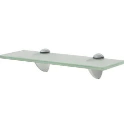 New vidaXL Svävande hylla glas 30x10 cm 8 mm Vit