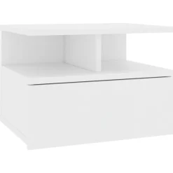 New vidaXL Svävande sängbord 40x31x27 cm konstruerat trä Vit