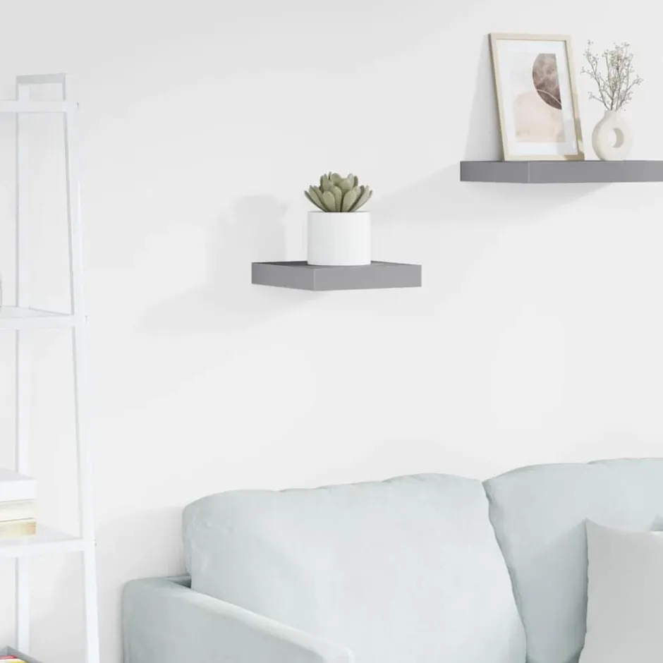 Best vidaXL Svävande vägghylla 23x23,5x3,8 cm MDF Grå