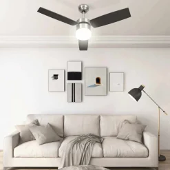 Hot vidaXL Takfläkt med lampa och fjärrkontroll 108 cm Mörkbrun