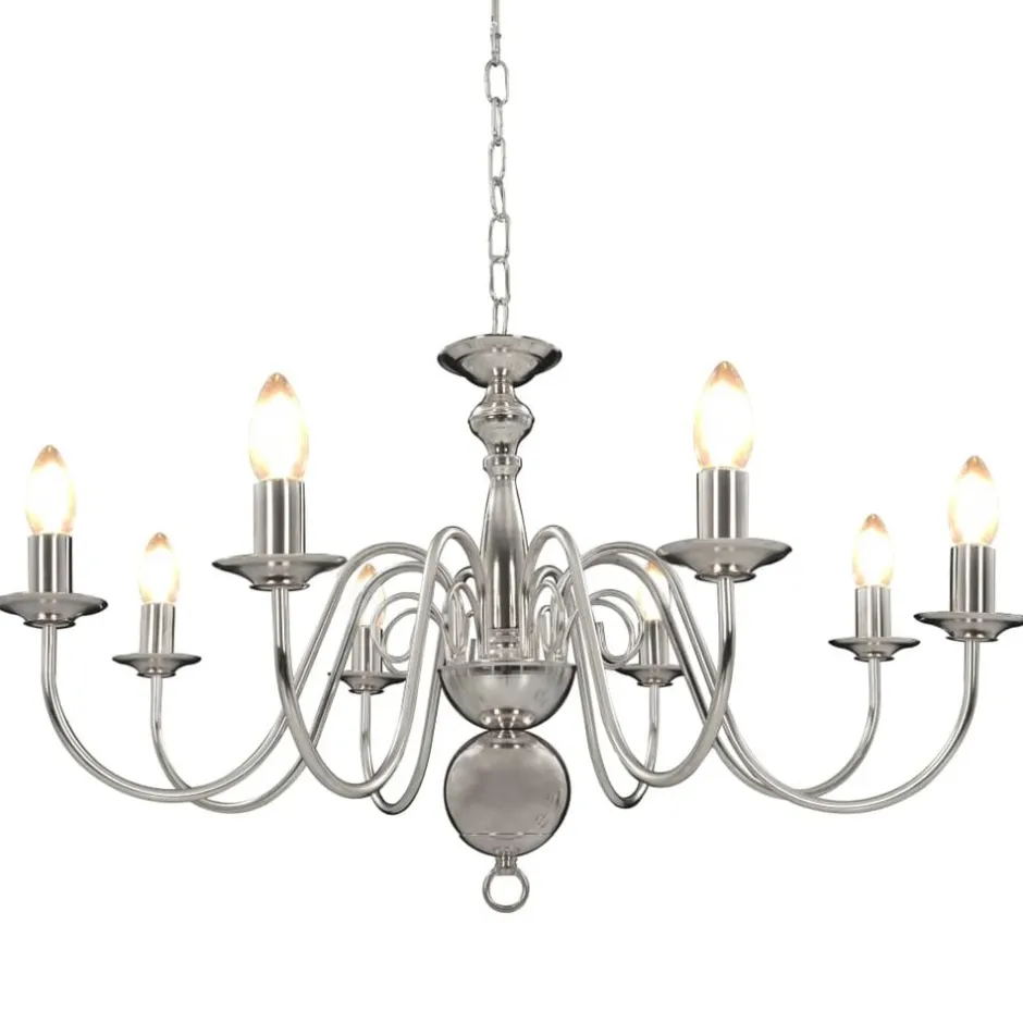 Best vidaXL Takkrona 8 x E14-glödlampor Silver