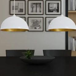 vidaXL Taklampa 2 st höjdjusterbar halvrund Vit