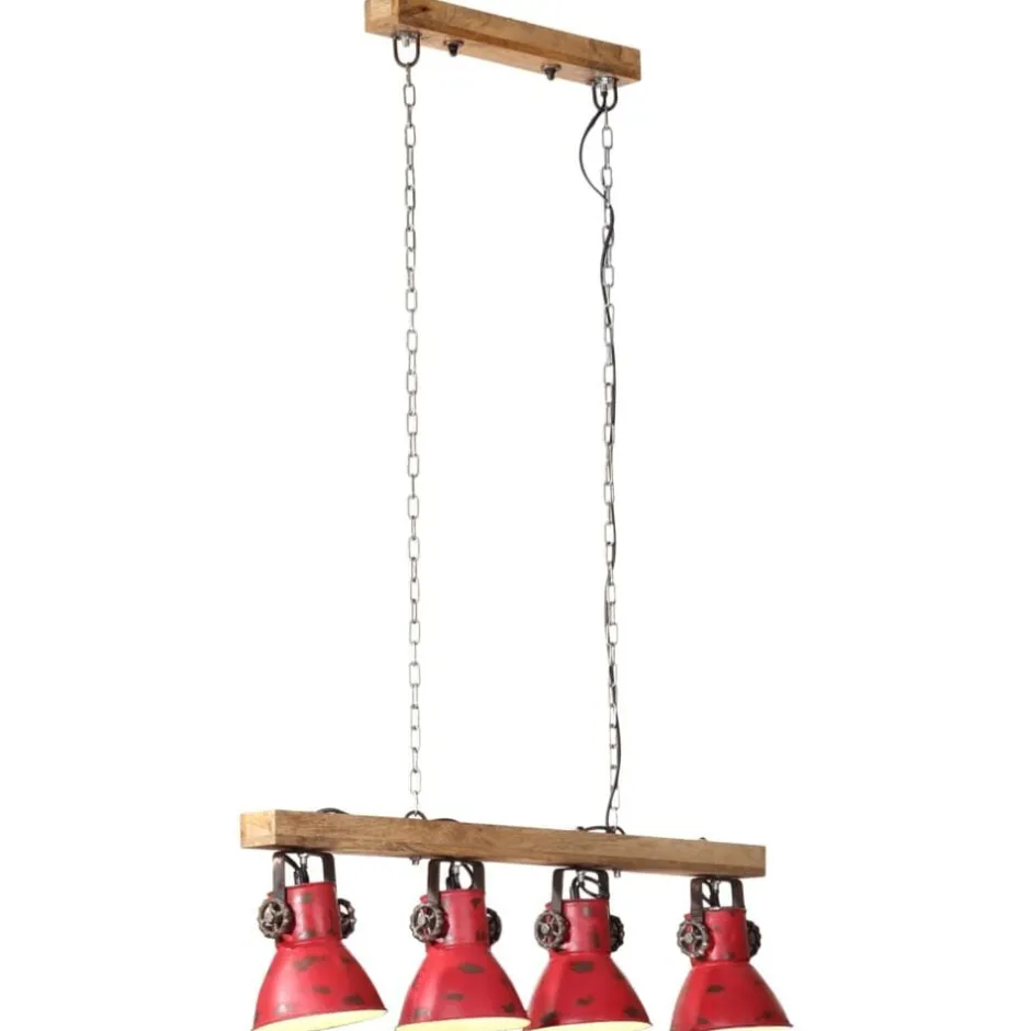 Outlet vidaXL Taklampa 25 W nött 90x24x111 cm E27 Röd