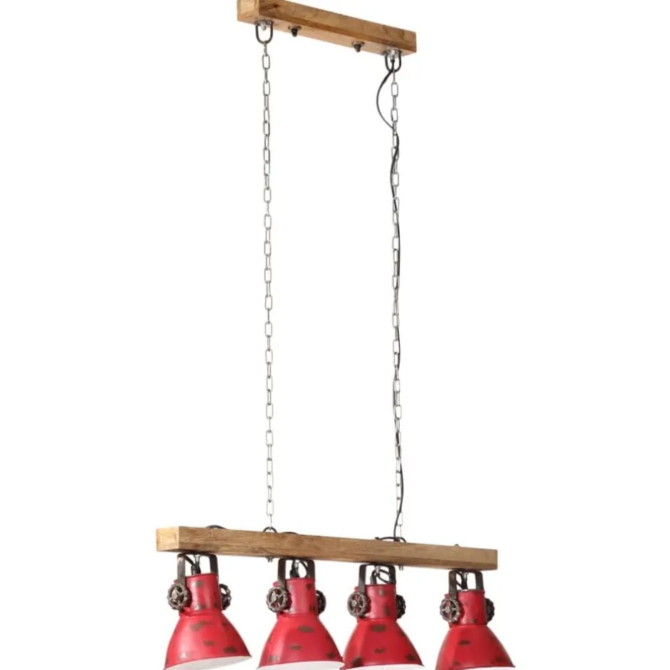 Outlet vidaXL Taklampa 25 W nött 90x24x111 cm E27 Röd