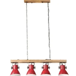 Outlet vidaXL Taklampa 25 W nött 90x24x111 cm E27 Röd