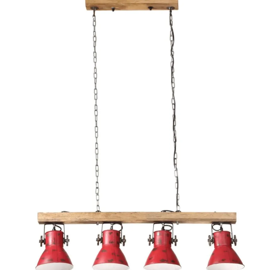 Outlet vidaXL Taklampa 25 W nött 90x24x111 cm E27 Röd